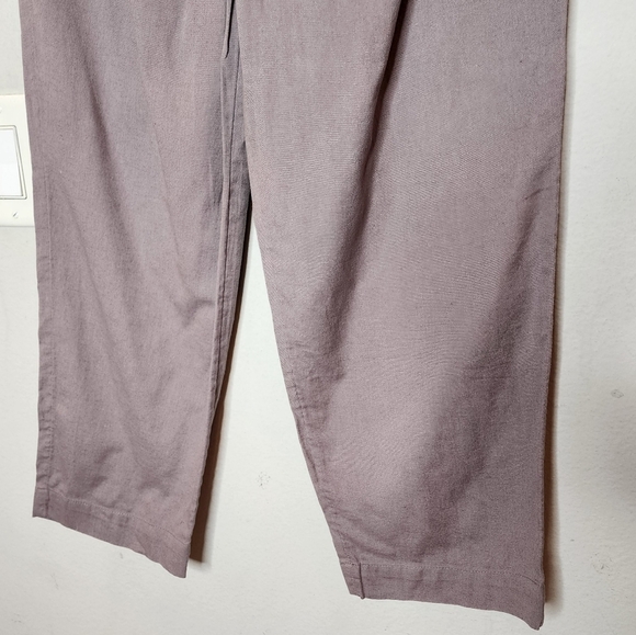 NWT Free People Grey Linen Cotton Gathered Tie Front Pants. Size Medium - Picture 8 of 14